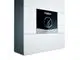 Vaillant Elektro-Durchlauferhitzer mit schwarzer Steuereinheit und temperaturregulierendem Drehknopf auf hellem Gehäuse.